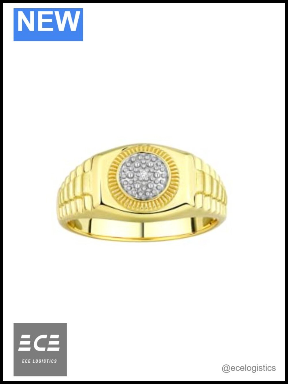 Sterling Silver or Yellow Gold Plated Silver Diamond Ring Sizes 6-13